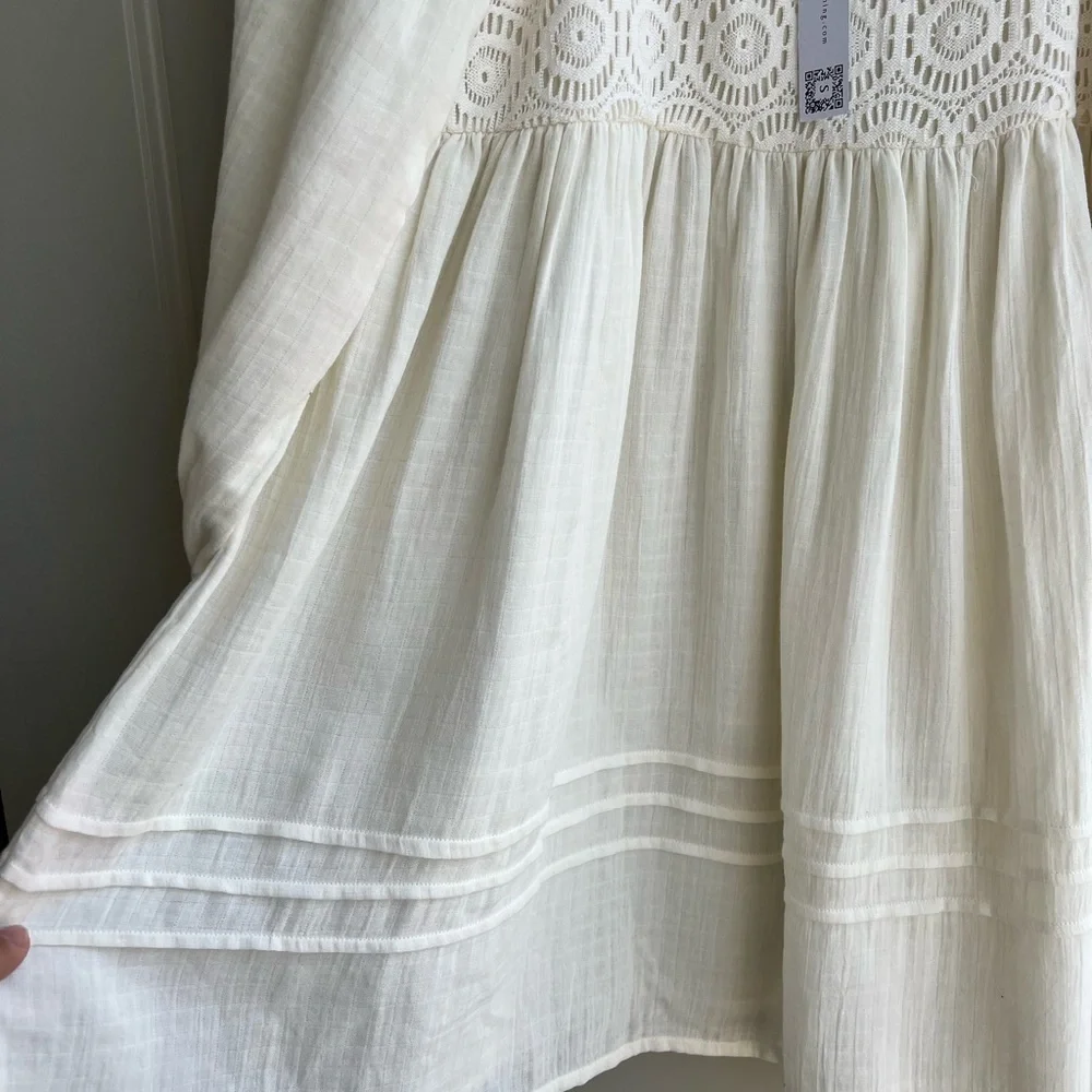 NEW Sanctuary XL White Cotton Peasant Dress Boho Festival Lightweight - Picture 7 of 10